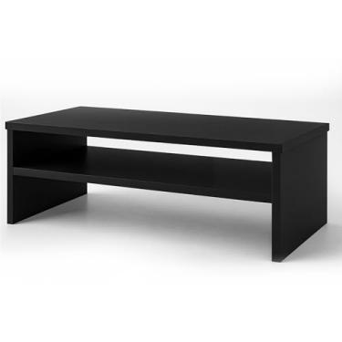 Imagem de Suporte para Monitor em MDF Black Piano sem Gaveta 49x25,5cm Ergonomia Notebook Monitor