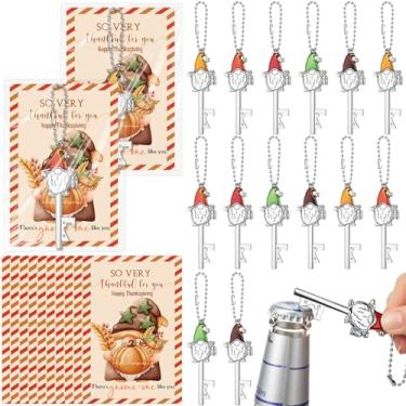 Imagem de Vesici Conjunto de 10 conjuntos de abridor de garrafas de chave de Papai Noel com Papai Noel e abóbora, cartões de agradecimento, lembrancinhas de festa de colheita, tema de outono, presente de