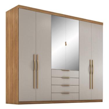 Imagem de Guarda Roupa Giardino Casal Quarto Com 6 Portas E 4 Gavetas Amendola-nude Prime Tx