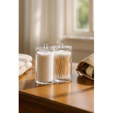 Imagem de Porta Algodão e Cotonete em Acrílico Organizador Super Resistente. - J