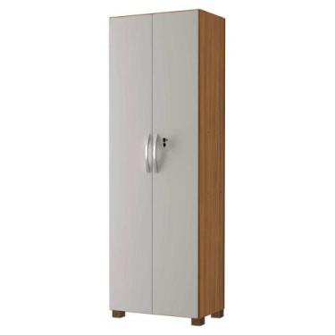 Imagem de Armário Multiuso Com Chave 2 Portas Chicago Notável Freijó / Off White