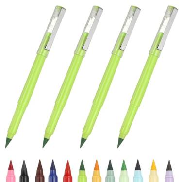 Imagem de PATIKIL Forever Pencil, conjunto de 4 peças de lápis de metal afiados mecânicos fofos para livros de colorir, esboço, desenho, escrita, arte, iniciante, verde