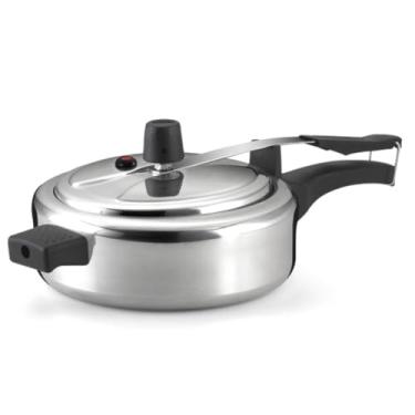 Imagem de Panela de PressãO em AlumíNio Polido, Modelo CláSsico DoméStico, Com Capacidade Para 2 Litros, Permitindo a PreparaçãO RáPida de Diversos Pratos.