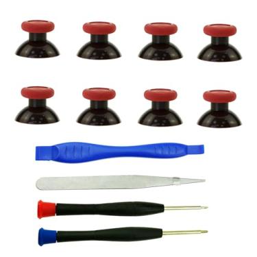 Imagem de CDHKOZ 8PCS Replacement Thumbstick for Xbox Core Controller, Repair Kit Analog Joysticks for Xbox one S/X/Elite Controller, Custom Thumb Sticks Parts for Xbox Series X S Controller (Black Red)