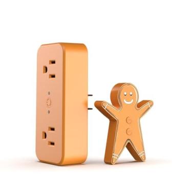 Imagem de Tomada de controle remoto para luzes de árvore de Natal, interruptor remoto sem fio Gingerbread Man, controle remoto de árvore de Natal com recurso de música integrado, alcance de 3 m