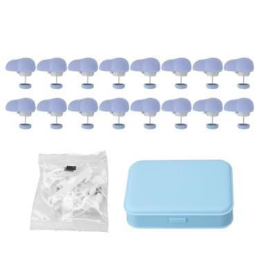 Imagem de Ainoli 16 peças de clipes de edredom para edredon dentro, conjunto de fixadores de pinos de edredom para colcha, cortinas, lençóis de cama, decoração (Azul)