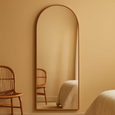 Imagem de Espelho Portal Grande 160x70 cm Corpo Inteiro para Loja, Estúdio e Recepção Design Sofisticado para Ambientes Comerciais (Caramelo)