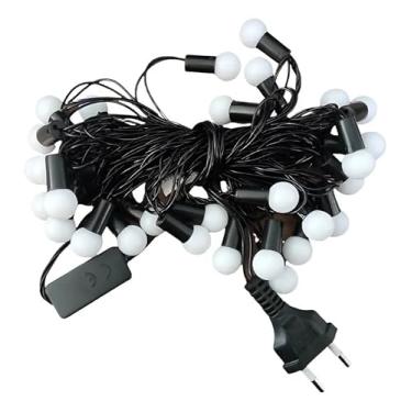 Imagem de Cordão de Luz LED Colorido 40 Bolinhas 6m com 8 Modos – Fio Verde Discreto, Baixo Consumo, Bivolt – Iluminação Decorativa para Ambientes Internos e Externos, Festas, Varandas, Plantas e Jardim