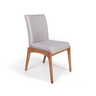 Imagem de Cadeira de Jantar Estofada Sara Cinza Claro - Straub Web, Cinza Claro