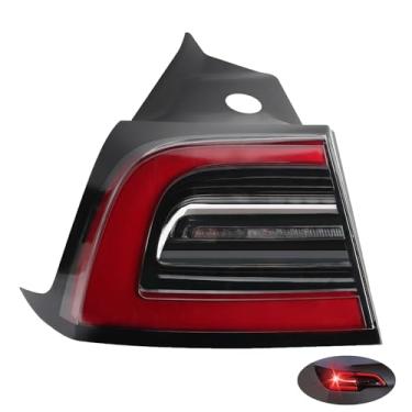 Imagem de Misakomo Conjunto de luz traseira traseira externa, compatível com Tesla Model 3 2017-2022, substitui 1077397 Luzes traseiras do motorista esquerdo, luzes traseiras de freio e seta