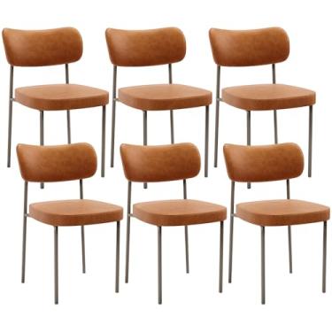 Imagem de Kit 06 Cadeiras Para Sala De Jantar Melina Base Arena L02 Couríssimo Canela - Lyam Decor