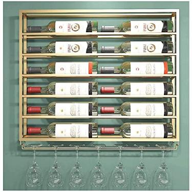Imagem de ZJYWMM Rack de vinho rack de vinho pendurado na parede de ferro forjado prateleira de vinho prateleira de vinho casa armário de vinho criativo restaurante rack de copo de vinho prateleira de vinho