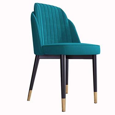 Imagem de Cadeira de jantar, cozinha, sala de jantar, móveis, cadeiras de veludo com pernas de metal, assento e encostos de veludo para lounge, cozinha, quarto, sala de estar (cor: verde)