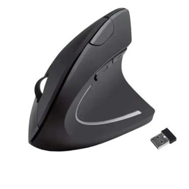 Imagem de Mouse Vertical Ergonômico Sem Fio 2.4Ghz 800-1600 Dpi Preto - XIKCU