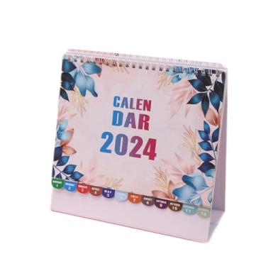 Imagem de ZABEES Calendário de mesa 2024, gerenciamento de tempo, floral, inglês, diário, semanal, agenda, agenda, agenda, agenda, papelaria