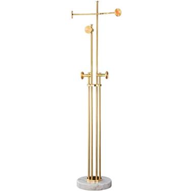 Imagem de Prateleira de piso de aço inoxidável, base de mármore, vertical, moderno, criativo, para quarto, cabide de chão