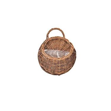 Imagem de Vaso de flores para pendurar na parede, cesta de vime, rattam, jardim, videira, suporte de plantas, decoração de casa