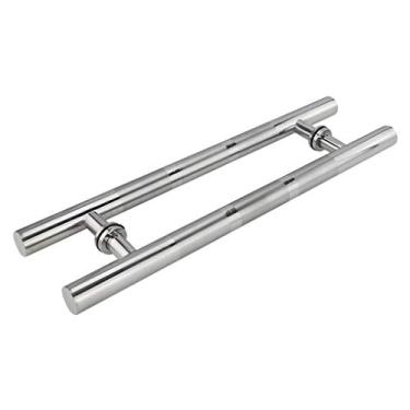 Imagem de Puxador de porta de vidro de tubo redondo de aço inoxidável engrossado comercial/puxador de porta de madeira/puxador de porta de celeiro deslizante - 8 tamanhos (80 × 60 cm)