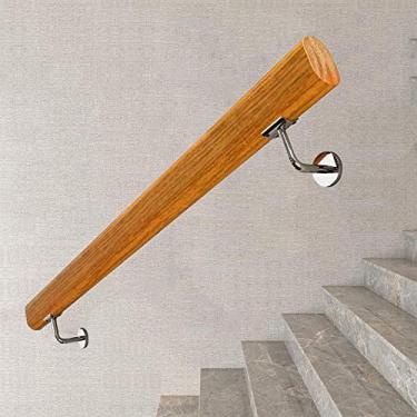 Imagem de SENNIAN Corrimãos de escada (30 pés-6 m), corrimão de montagem na parede, corrimão de escada de madeira antiderrapante, varão de suporte de corredor de corrimãos de idosos para ambientes internos para