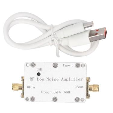 Imagem de Mavaol Módulo amplificador RF, ampla faixa de frequência, 50 MHz, 6 GHz, baixo ruído, 20 dB, interface tipo C, indicador de energia de liga de alumínio CNC resistente para