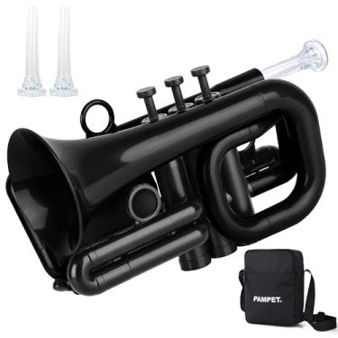 Imagem de PAMPET DOLPHIN Trompete de Bolso Plástico Bb Trompete Padrão para Estudante Iniciante Bb Trompetes Instrumento (Preto)