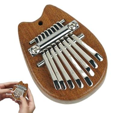 Imagem de Shakven Piano de dedo portátil, de 8 teclas, Piano de dedo portátil polegar 8 teclas, Piano musical de bolso, piano de dedo Mbira feito à mão para crianças, todas as idades, família