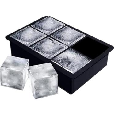 Imagem de Forma De Gelo Em Silicone Cubo Grande 6 Cubos Drink Whisky, Sucos, Refrigerante 100ML Cada Cubo