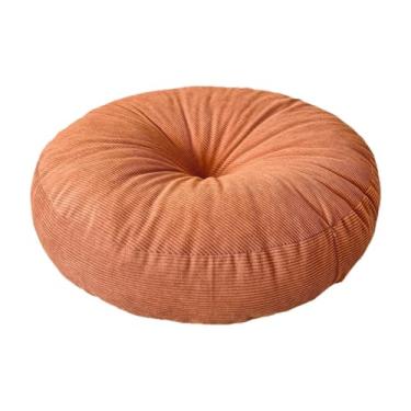 Imagem de Fenteer Almofada de chão redonda, assento elevatório, almofada para sentar no chão, ideal para escritório, e ambientes internos, Laranja