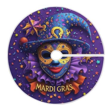 Imagem de Blueangle Saia de árvore colorida de carnaval de 90 cm para decoração de carnaval (168)