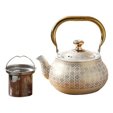 Imagem de DimyFew Chaleira de chá robusta com infusor, grande capacidade, em aço inoxidável, ideal para casa, cozinha, restaurante, festas e escritório.