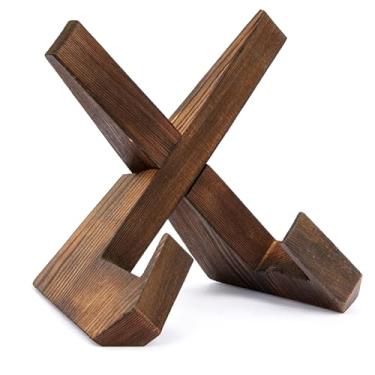 Imagem de Generic Suporte de Exibição de Placa de Madeira, Cavalete Decorativo de Mesa de 6,5 Polegadas Com Textura Rústica, para Placas de Fotos Livro de Registros de Livro de Receitas (Cinza Carvão)