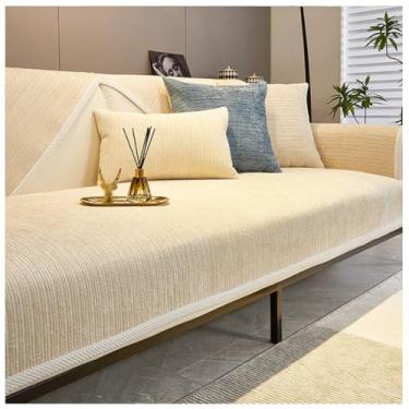 Imagem de SPXMQSS Capas de sofá para sofá seccional, capa antiderrapante para sofá, capa de sofá macia de chenille, capa espessa para sofá, capa protetora de móveis em forma de L, capa universal C 110 x 110 cm