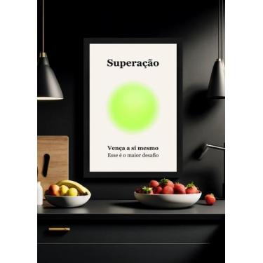 Imagem de Quadro Autodomínio/Superação com Vidro e Moldura Preta Tamanho:21cm x 