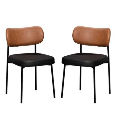 Imagem de Kit 2 Cadeiras Estofadas Camila Para Sala Jantar em Aço - EdeCasaMovei