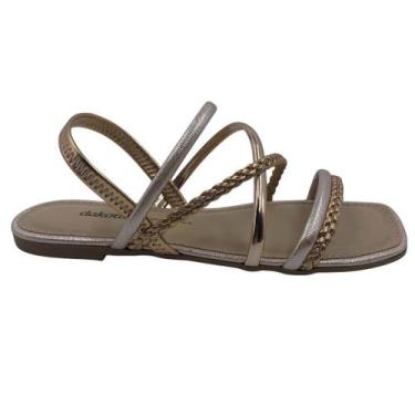 Imagem de Sandália Rasteira Dakota Tira Trançada Dourada 9352 - Rosê 38, Rosê, 3