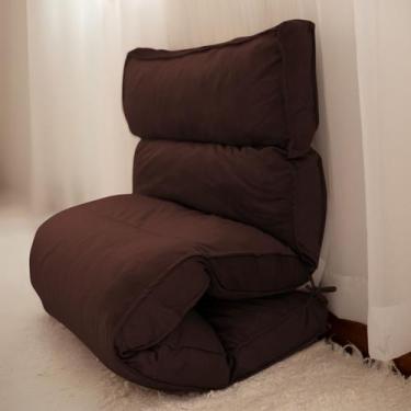 Imagem de Futon Almofada Dobrável de Espuma Solteiro 70x170x12cm Cor:Marrom - Co