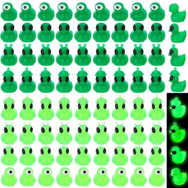 Imagem de GGSTDDUP 64 peças de mini bonecos alienígenas de resina, minúsculas estatuetas alienígenas para esconder, alienígenas que brilham no escuro para enchimentos de festa espacial, brinquedos de piñata