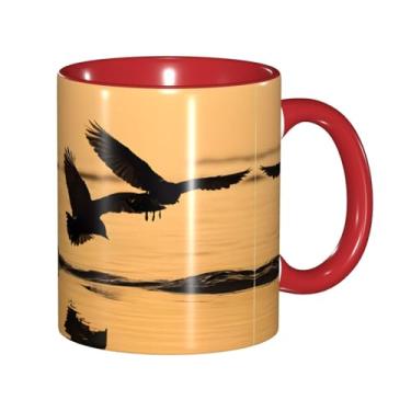 Imagem de Zeraoke Pintura a óleo impressão de pato canecas de café criativas, personalizadas, presente para família, tamanho 325 ml, unissex