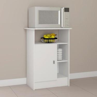 Imagem de Balcão Multiuso Atualle Gramado Forno Micro-ondas 1P -Branco