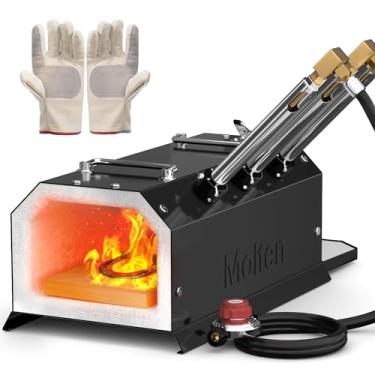 Imagem de Nova forja de propano de três queimadores para uso doméstico e profissional, ideal para forjar facas de aço damasco, ferramentas de ferreiro, forja a gás durável com aquecimento e desempenho