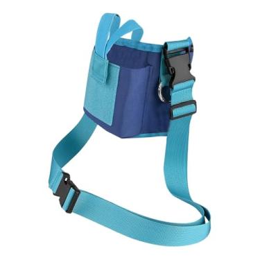 Imagem de oshhni Bolsa para garrafa de água com alça, estojo porta-copo/porta-tela com bolso para celular, ideal para festas, passeios de bicicleta, aniversários e, Azul