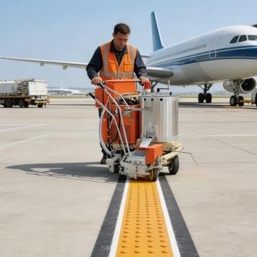 Imagem de Decapador de linha de estrada oscilante termoplástico – Equipamento de marcação manual Marcações elevadas de 0,3 a 0,5 cm, adequado para locais comerciais, estradas urbanas e faixas municipais