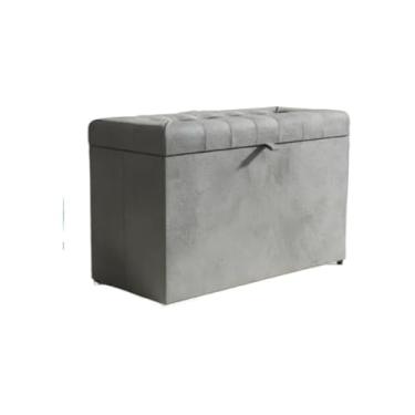 Imagem de Banqueta Decorativa Com EspaçO De Armazenamento - FáCil Acesso(CINZA CLARO,Pés em PVC)