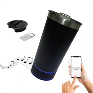 Imagem de IceBeat™ Copo Térmico Inox 420ml com Caixa de SOM Bluetooth e LEDs RGB - Tampa Abridor de Cerveja| COPO ICEBEAT PREMIUM