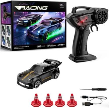Imagem de KAIMIO 1:64 Scale Mini RC Drift Car with Gyro Full Proportional RTR 2.4Ghz Remote Control with RGB Lights (05-Black)