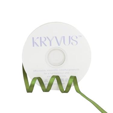 Imagem de KRYVUS Fita de cetim verde-oliva de cor sólida 1/10.2 cm x contínuo 50 jardas, fitas perfeitas para artesanato, decoração de casamento, fabricação de laços, costura, embalagem de presente e muito mais