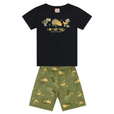 Imagem de Conjunto infantil menino de dinossauros em puff Brandili, 3, Preto