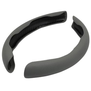 Imagem de Hordion 2 peças de capa de volante de carro, protetor de volante segmentado, antiderrapante e respirável, acessórios interiores de carro para a maioria dos veículos SUV caminhões, cinza