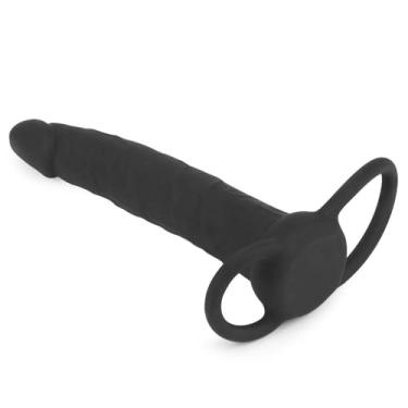 Imagem de Prótese Anal Dupla, Silicone Preto, 15cm, Silicone Fantasy Double Prober - Lovetoy