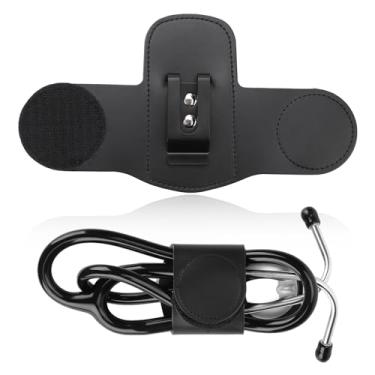 Imagem de NQEUEPN Suporte Para Estetoscópio, Coldre De Couro Macio Com Clipe, Fácil Pegar E Transportar, Acessórios Médicos, Enfermeiros Paramédicos, Cinto Quadril, Bolso Na Cintura Da Calça (Preto)